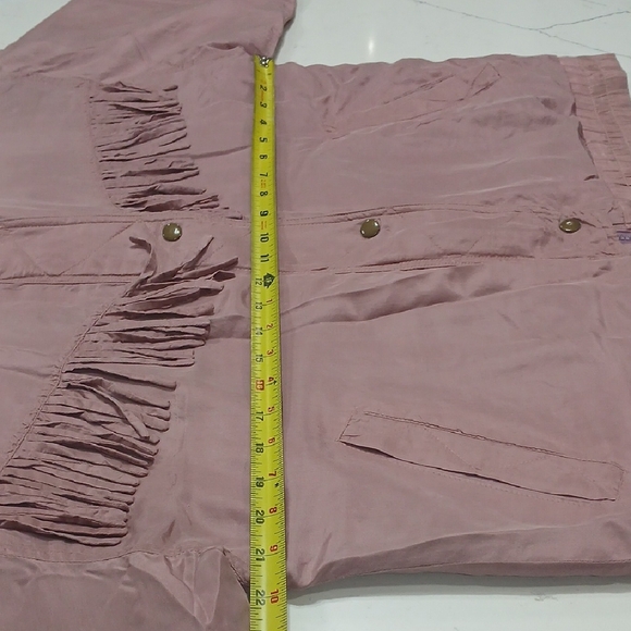 EXCHANGE Pink Bomber Jacket with Stand-Up Collar and Elastic Waistband - Picture 5 of 10